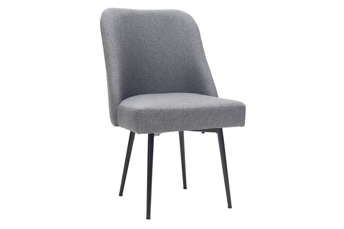 Design-Stuhl dunkelgrauer Stoff und Metallbeine Schwarz LOV