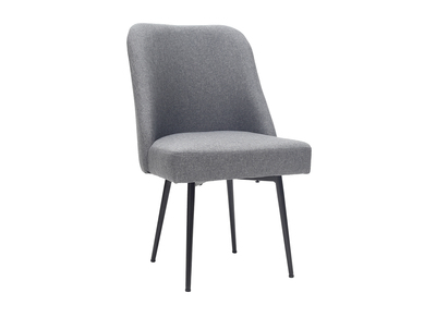 Design-Stuhl dunkelgrauer Stoff und Metallbeine Schwarz LOV