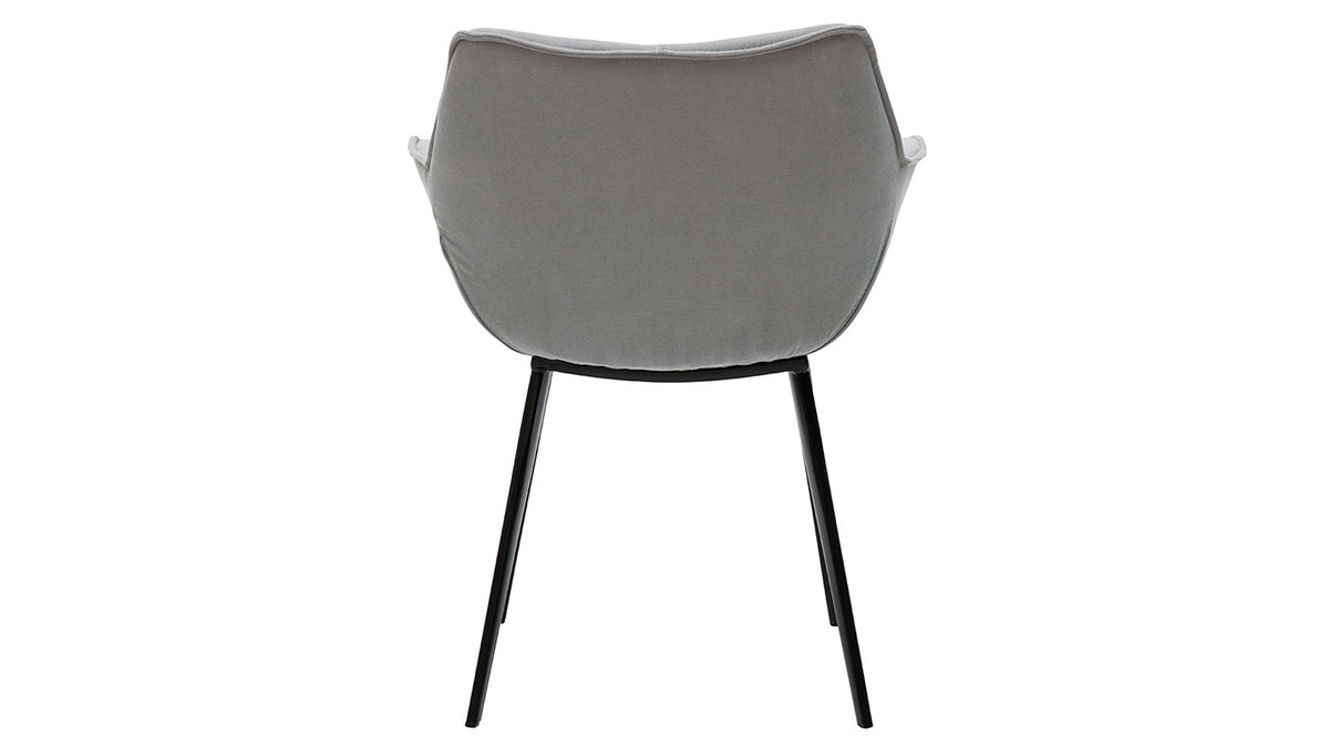 Design-Stuhl dunkelgrauer Stoff und Metallbeine Schwarz VOLO