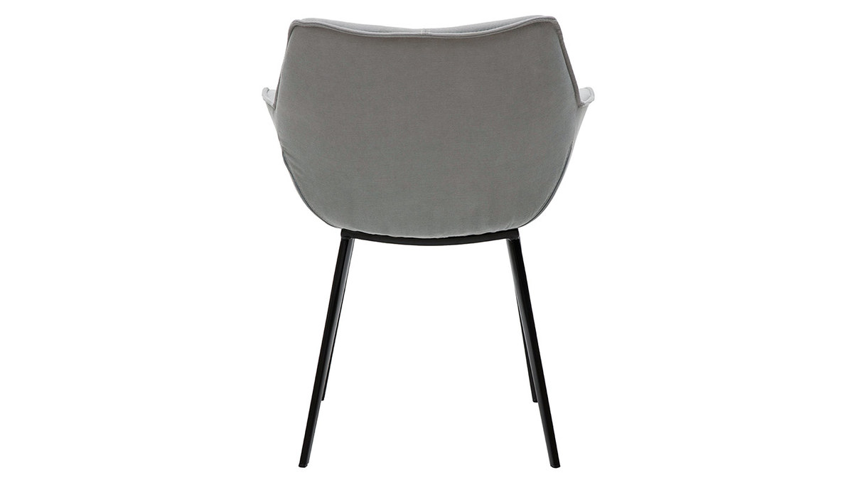 Design-Stuhl dunkelgrauer Stoff und Metallbeine Schwarz VOLO