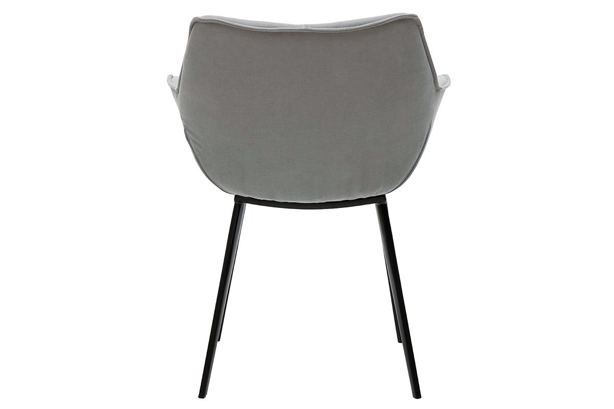 Design-Stuhl dunkelgrauer Stoff und Metallbeine Schwarz VOLO