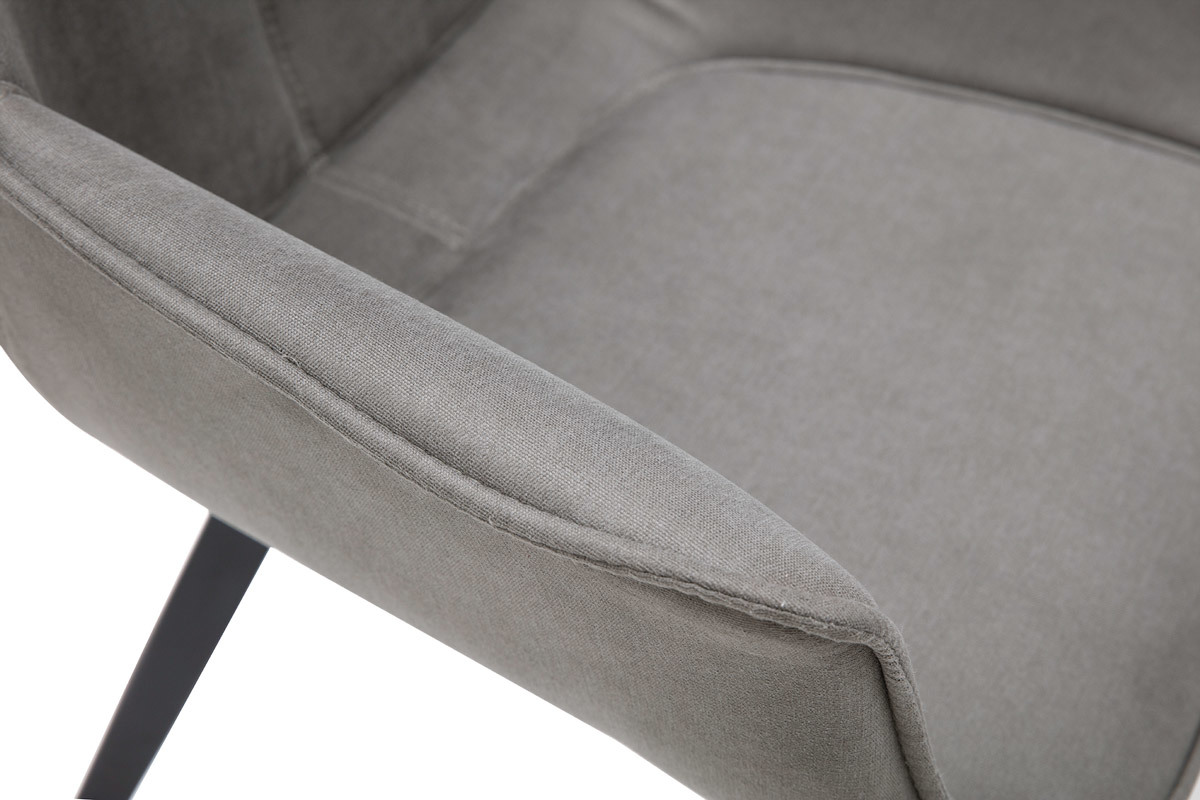 Design-Stuhl dunkelgrauer Stoff und Metallbeine Schwarz VOLO