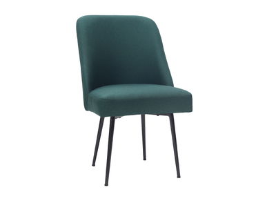 Design-Stuhl dunkelgr&uuml;ner Stoff und Metallbeine Schwarz LOV
