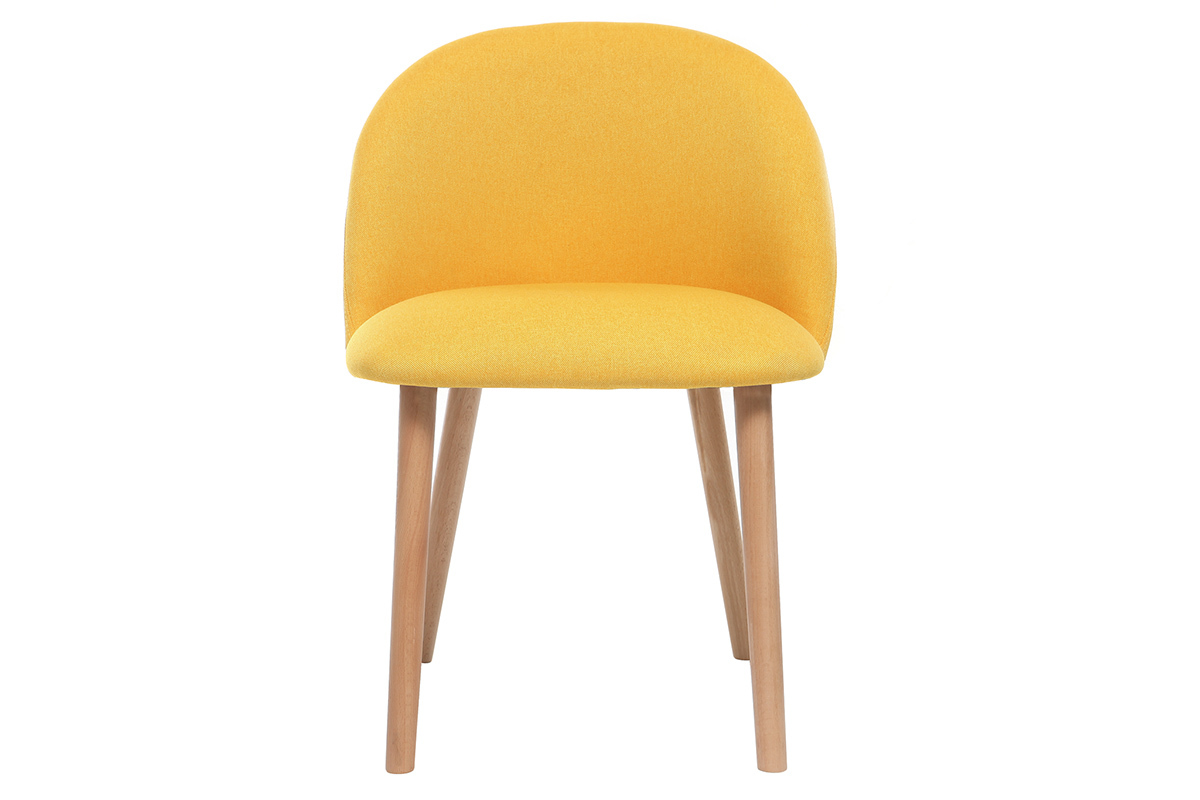 Design-Stuhl Gelb und Holz CELESTE