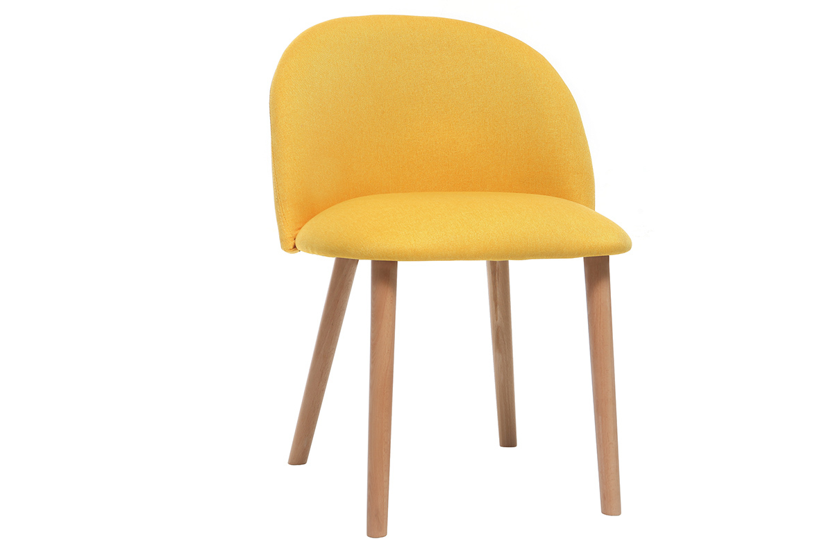 Design-Stuhl Gelb und Holz CELESTE