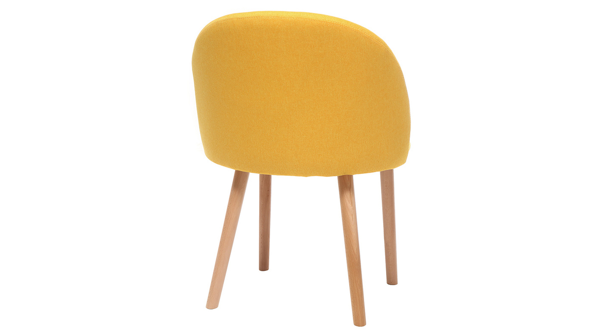 Design-Stuhl Gelb und Holz CELESTE