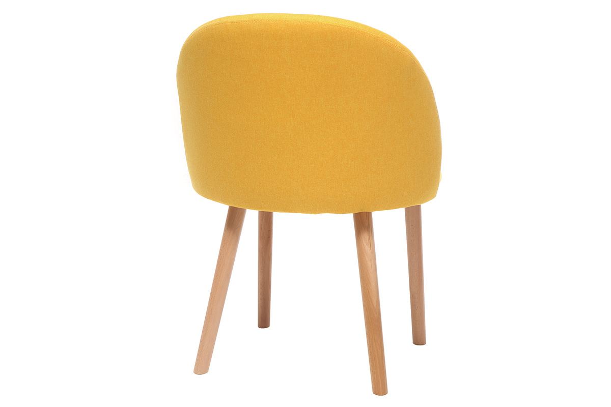 Design-Stuhl Gelb und Holz CELESTE