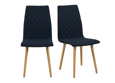 Design-Stuhl Gepolstert Rauten Dunkelblau 2 Stck. DIAMOND