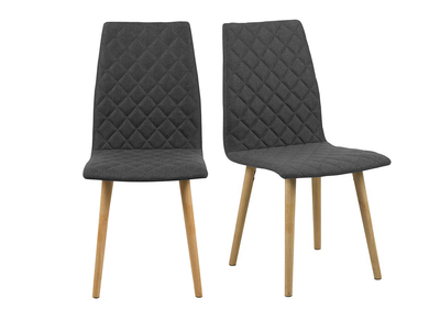 Design-Stuhl Gepolstert Rauten Dunkelgrau 2 Stck. DIAMOND