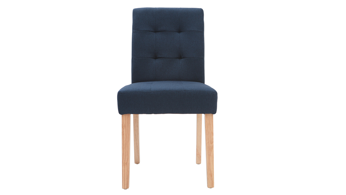 Design-Stuhl gepolstert Stoff Blau 2er-Set ESTER