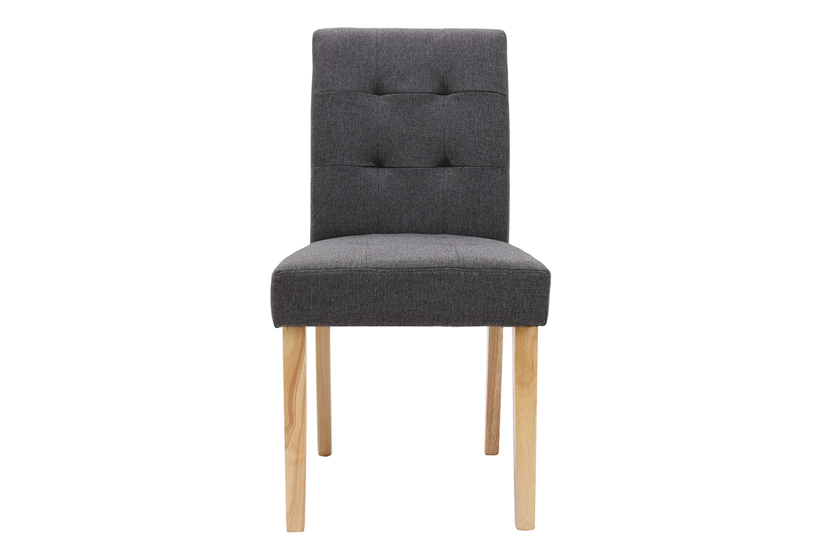 Design-Stuhl gepolstert Stoff dunkle Grau 2er-Set ESTER