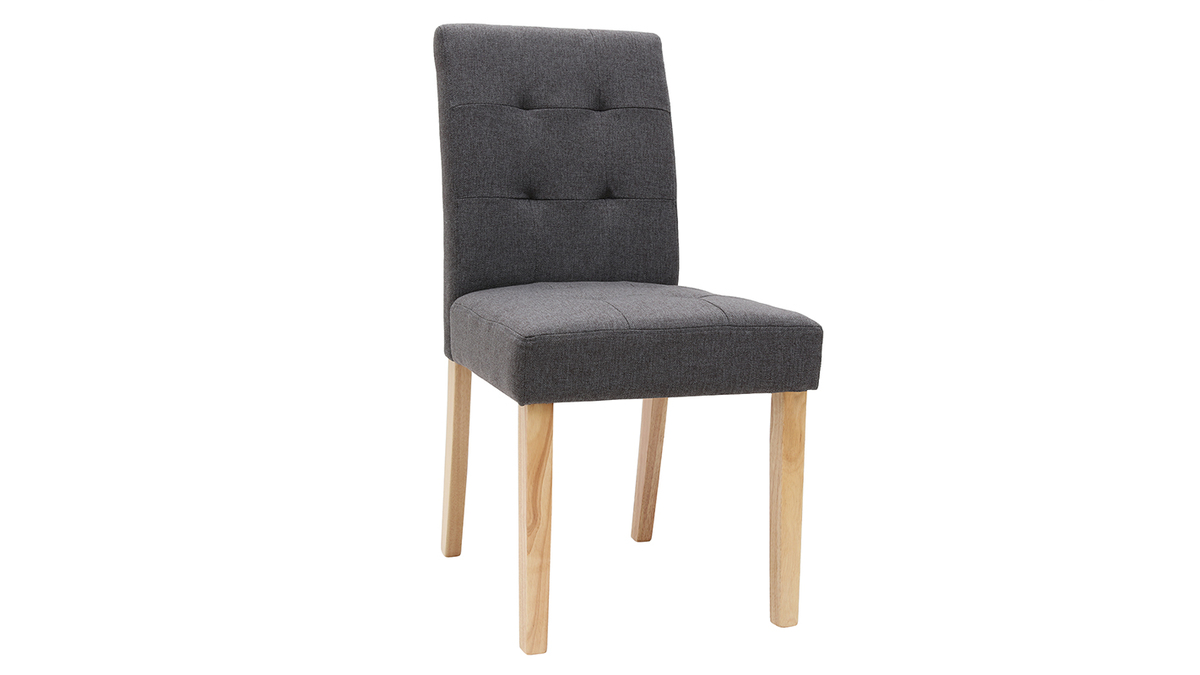 Design-Stuhl gepolstert Stoff dunkle Grau 2er-Set ESTER