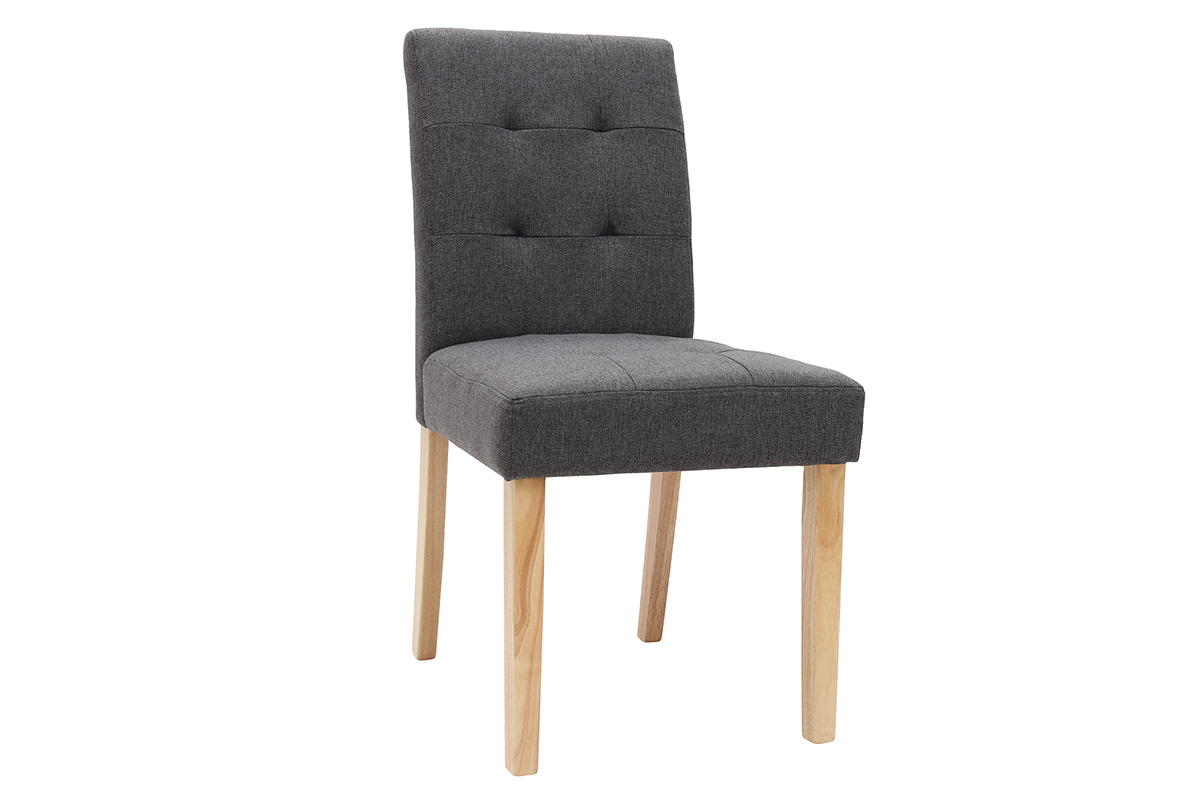 Design-Stuhl gepolstert Stoff dunkle Grau 2er-Set ESTER