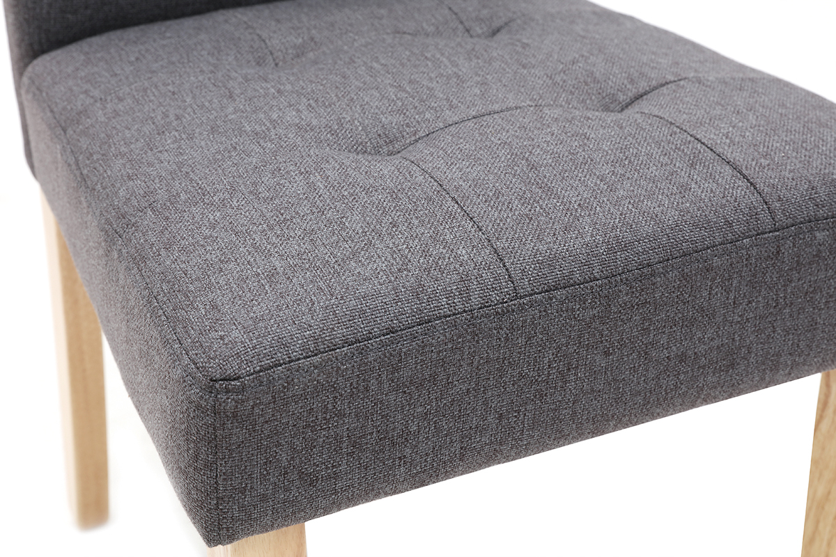 Design-Stuhl gepolstert Stoff dunkle Grau 2er-Set ESTER