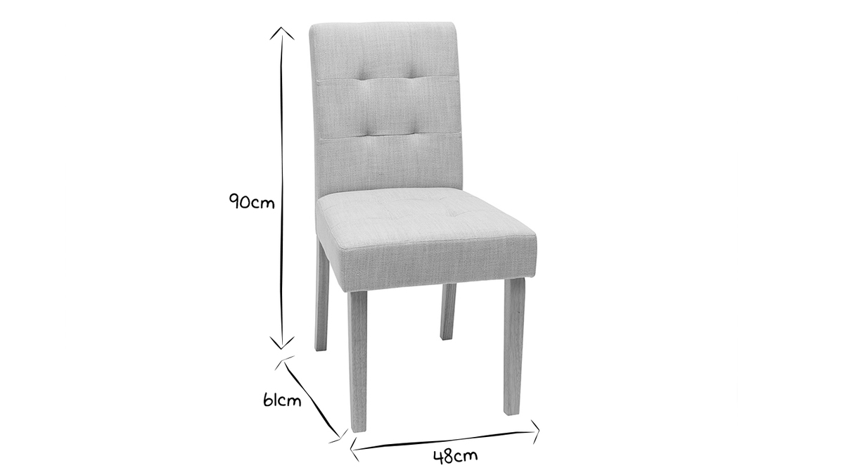Design-Stuhl gepolstert Stoff dunkle Grau 2er-Set ESTER