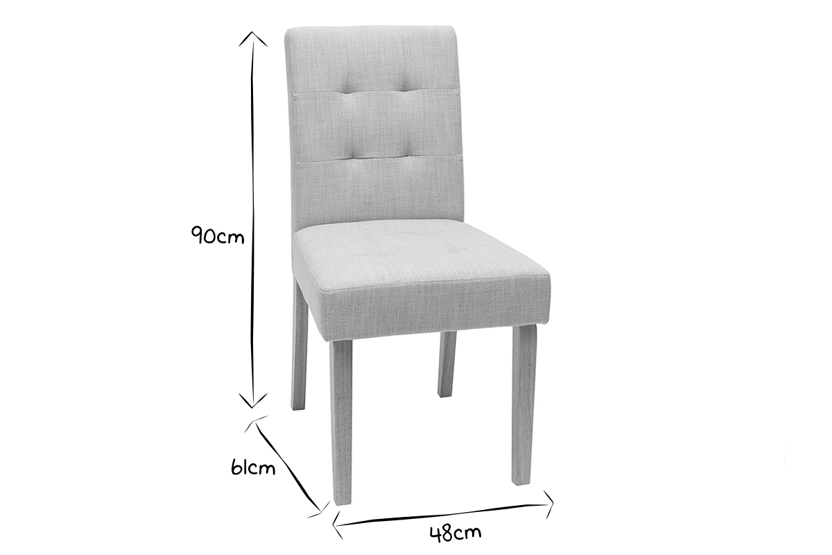 Design-Stuhl gepolstert Stoff dunkle Grau 2er-Set ESTER