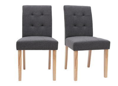 Design-Stuhl gepolstert Stoff dunkle Grau 2er-Set ESTER