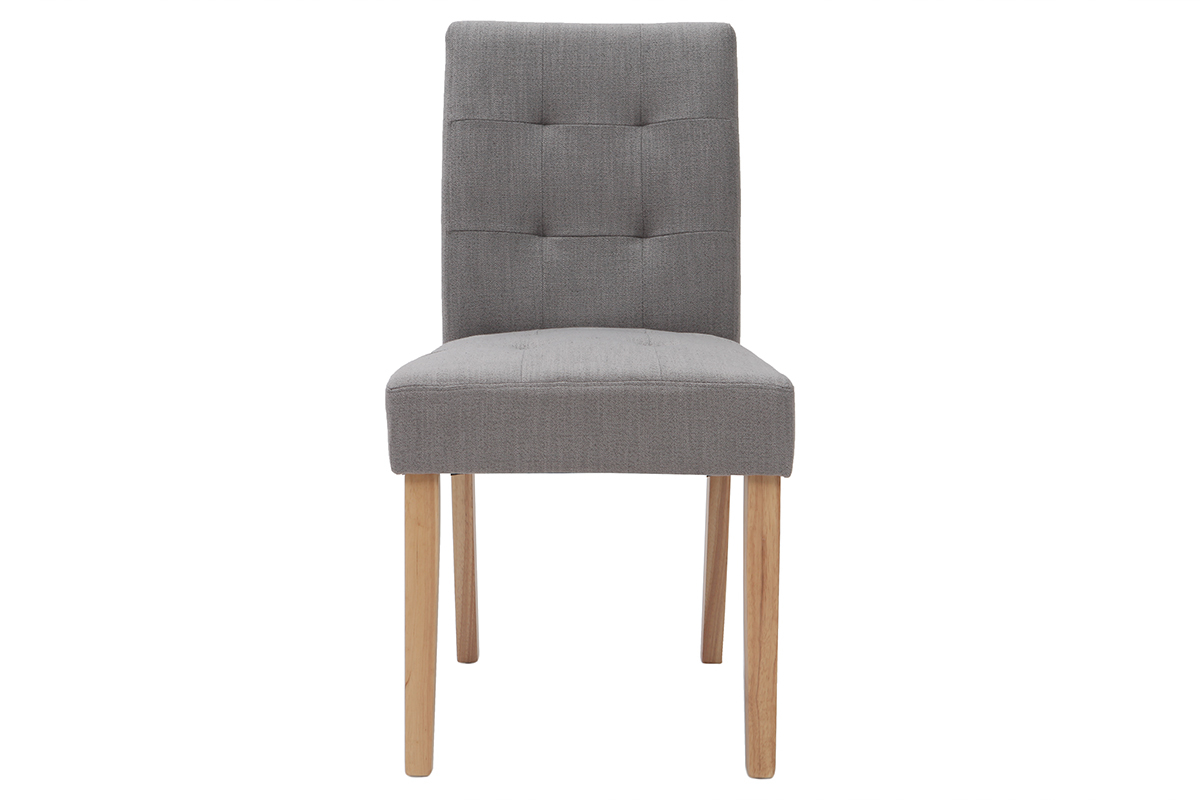 Design-Stuhl gepolstert Stoff Grau 2er-Set ESTER