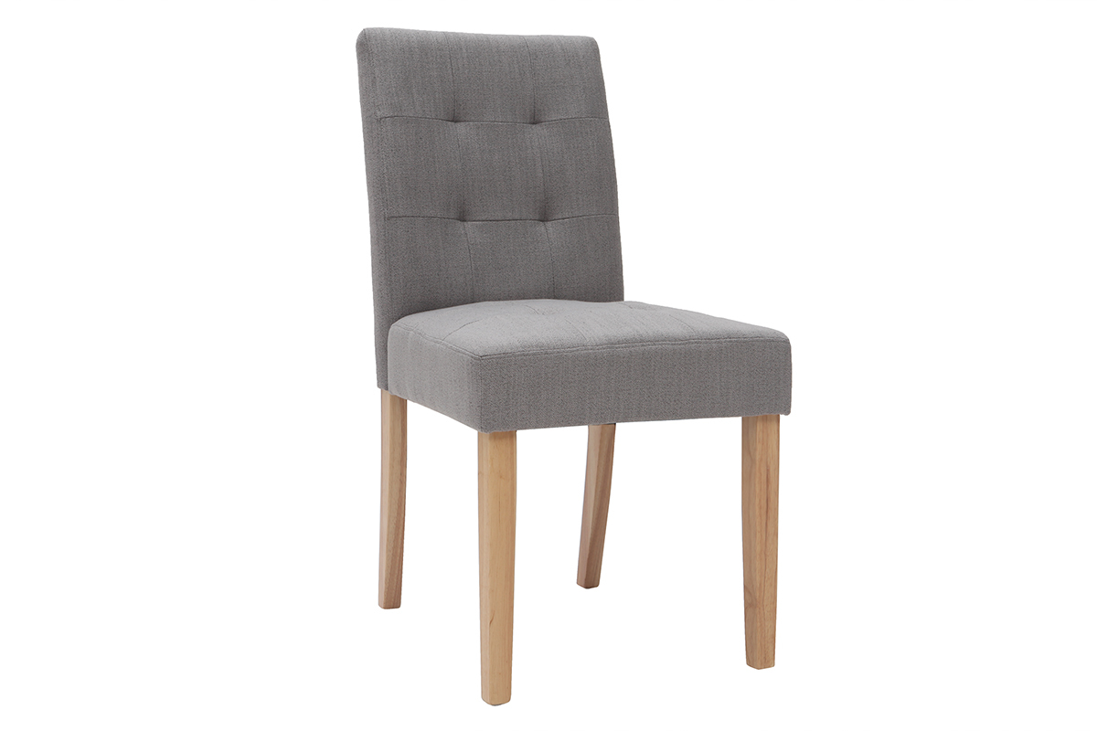 Design-Stuhl gepolstert Stoff Grau 2er-Set ESTER