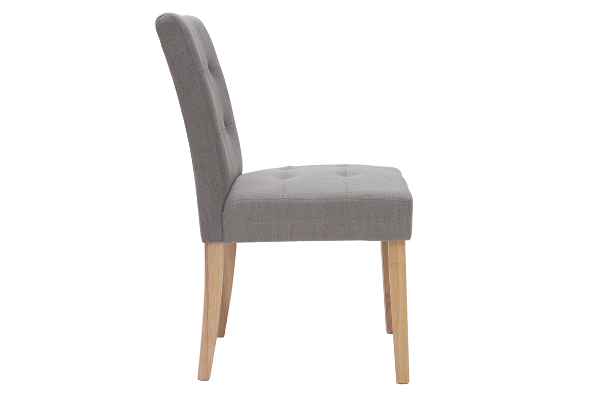 Design-Stuhl gepolstert Stoff Grau 2er-Set ESTER