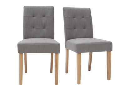 Design-Stuhl gepolstert Stoff Grau 2er-Set ESTER