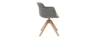 Design-Stuhl grauer Samteffekt und Holz AARON