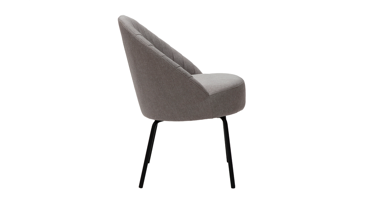 Design-Stuhl grauer Stoff und schwarzes Metall IZAAC ?