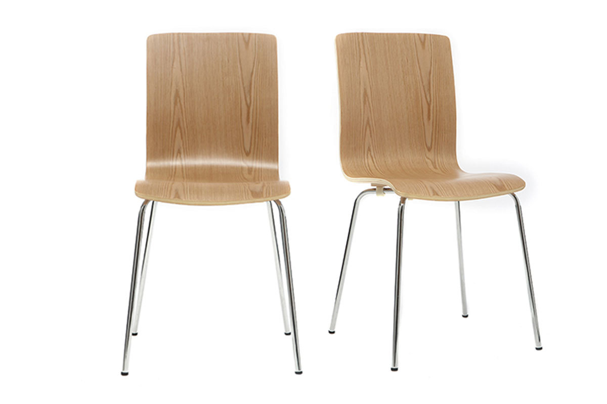 Design-Stuhl helles Holz 2er-Set NELLY