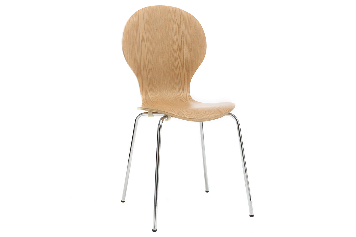 Design-Stuhl helles Holz 2er-Set NEW ABIGAIL