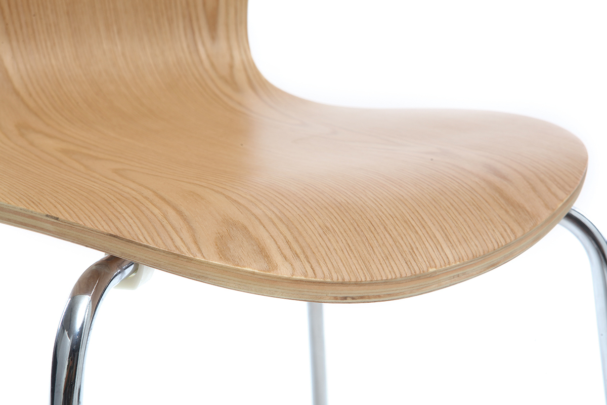 Design-Stuhl helles Holz 2er-Set NEW ABIGAIL