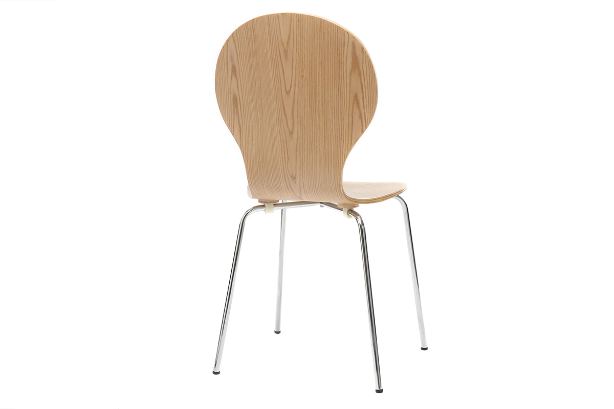 Design-Stuhl helles Holz 2er-Set NEW ABIGAIL