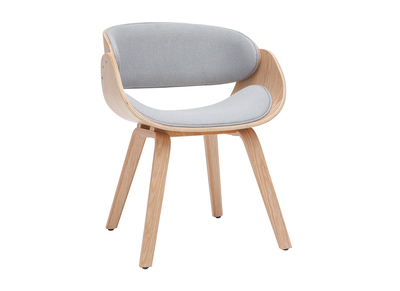 Design-Stuhl hellgrau und helles Holz BENT