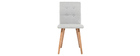 Design-Stuhl Hellgrau und Holz 2er-Set HORTA