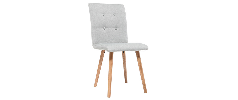 Design-Stuhl Hellgrau und Holz 2er-Set HORTA