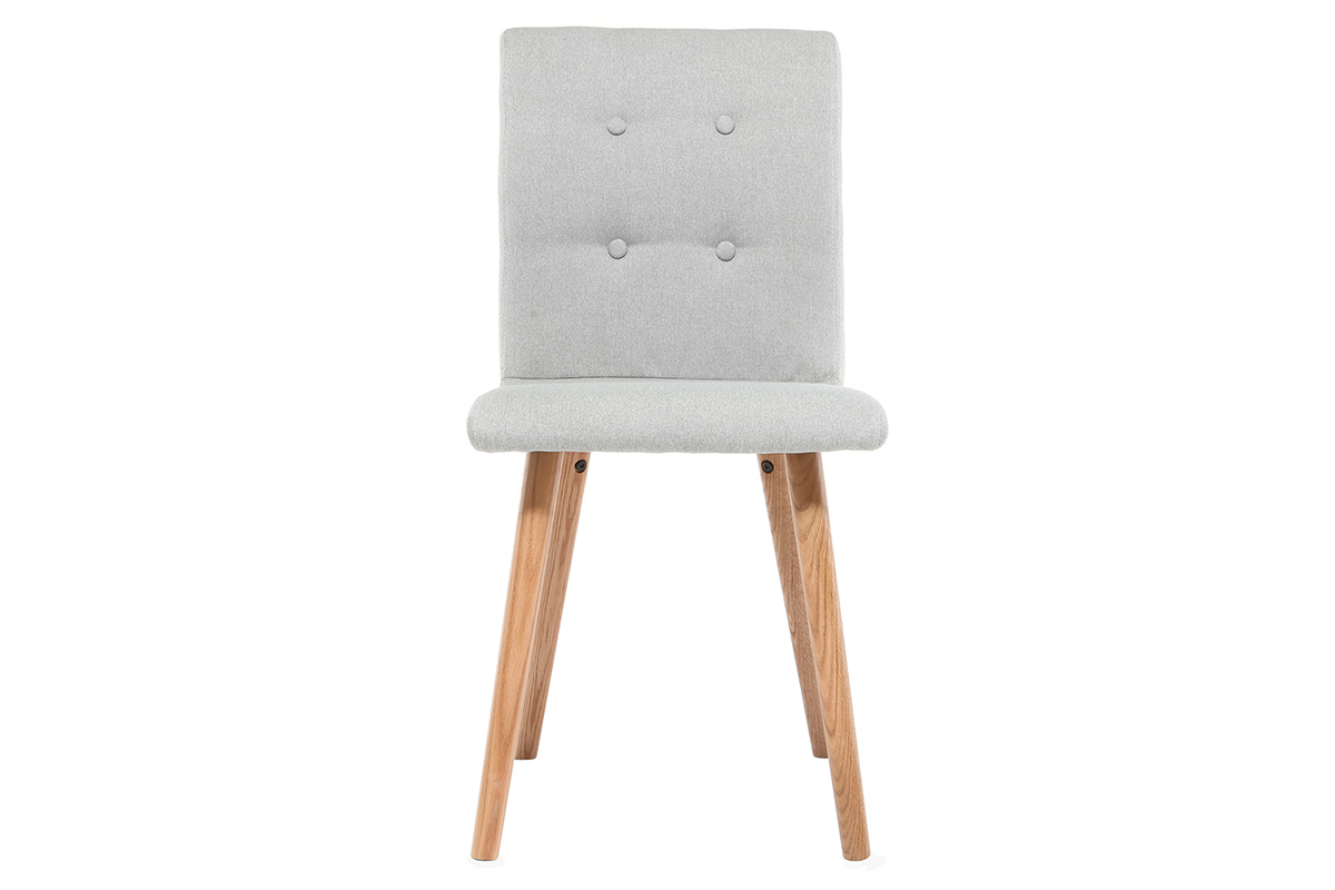 Design-Stuhl Hellgrau und Holz 2er-Set HORTA