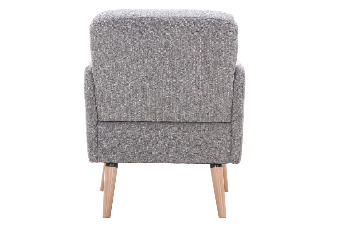 Design-Stuhl Hellgrau und Holzbeine ISKO