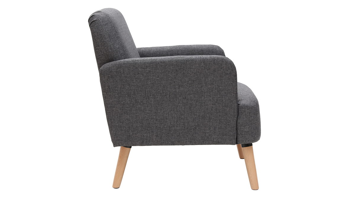 Design-Stuhl Hellgrau und Holzbeine ISKO