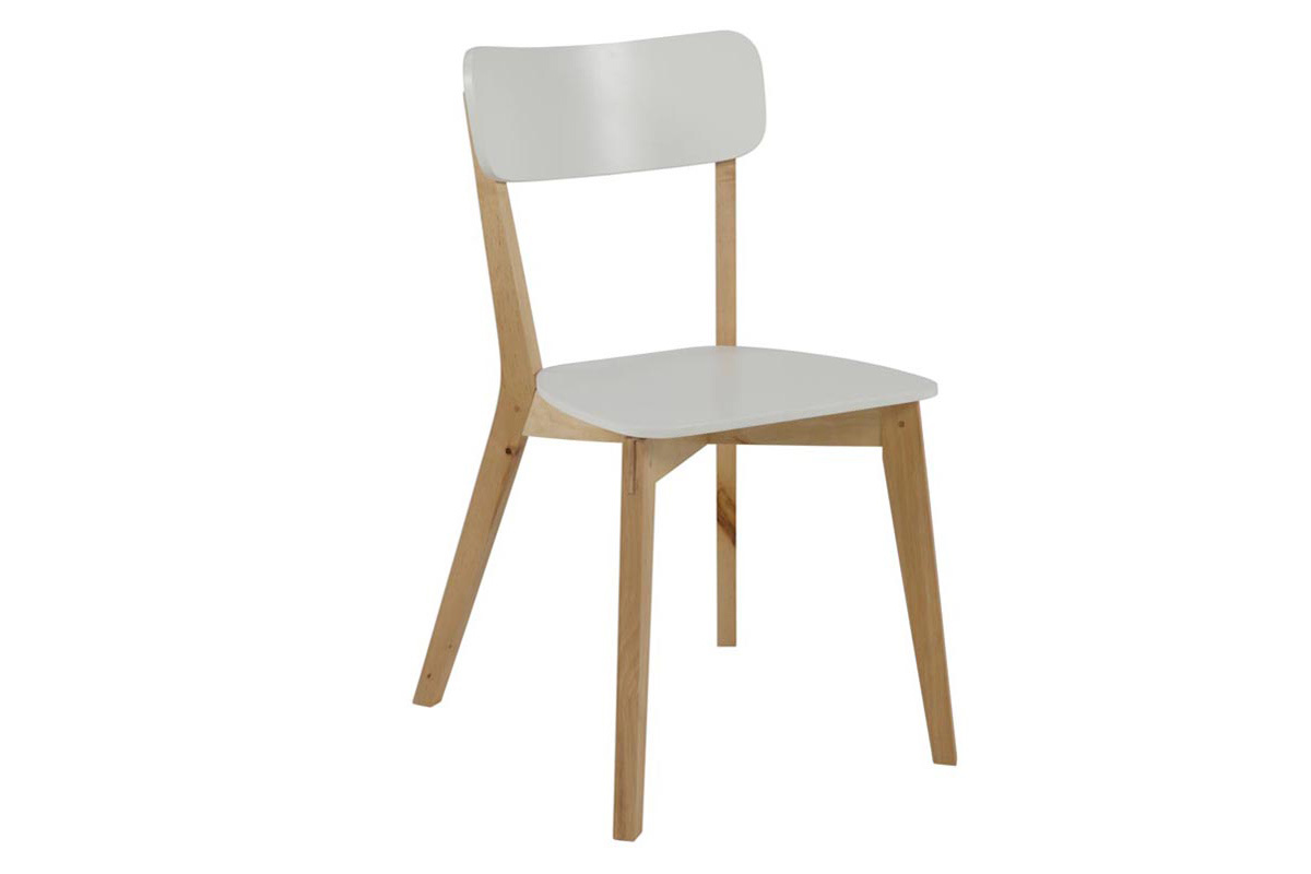 Design-Stuhl Holz und Wei� lackiert 2er-Set LAENA