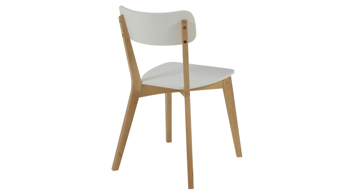 Design-Stuhl Holz und Wei lackiert 2er-Set LAENA