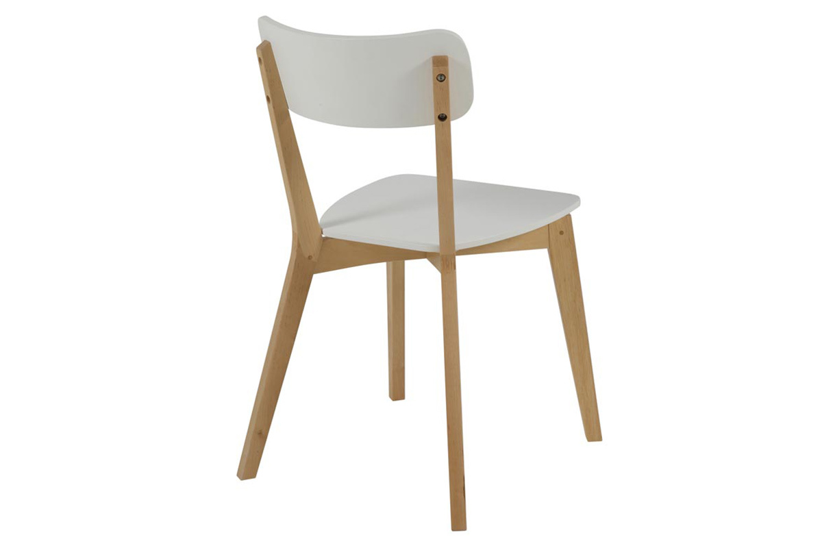 Design-Stuhl Holz und Wei� lackiert 2er-Set LAENA