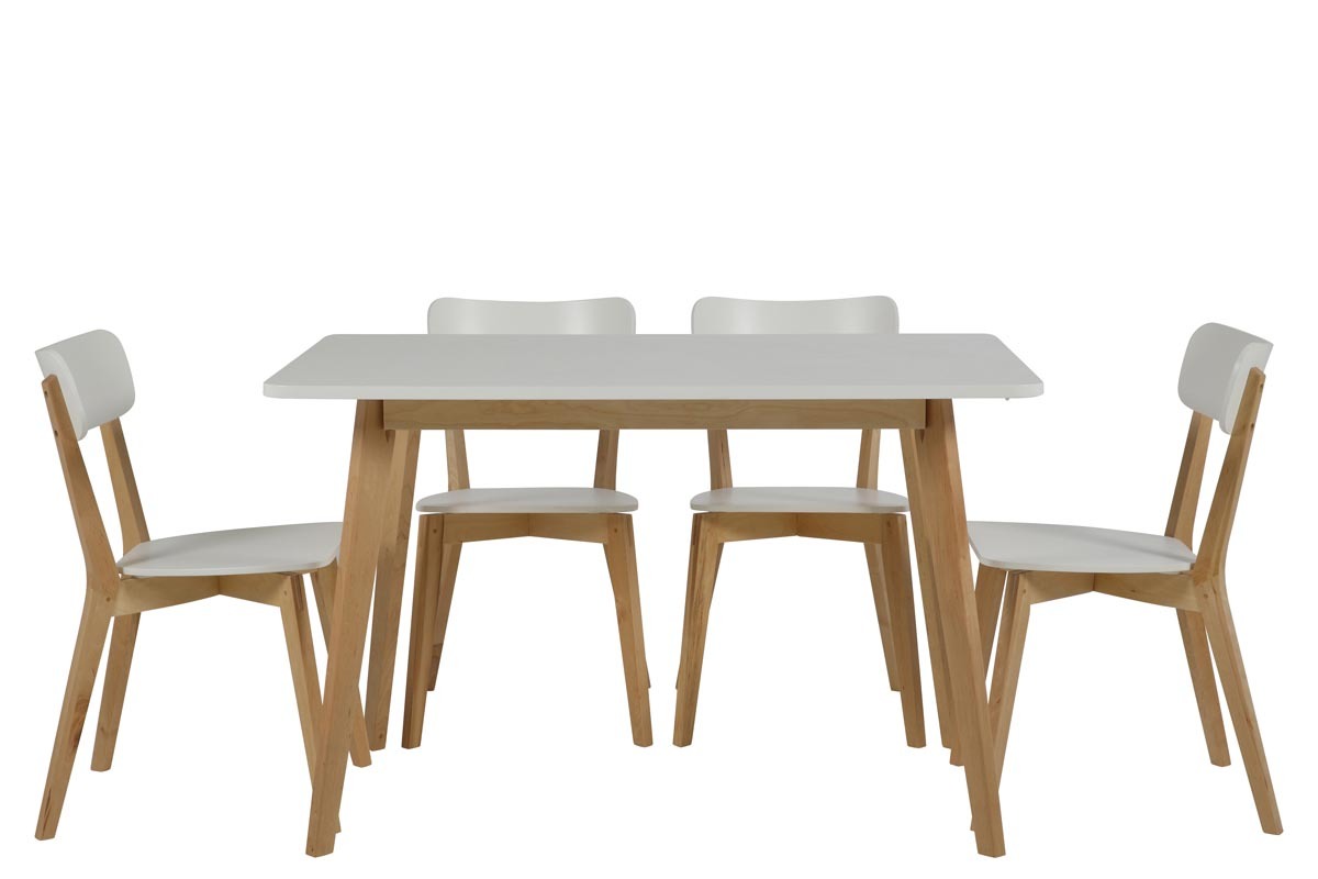 Design-Stuhl Holz und Wei� lackiert 2er-Set LAENA