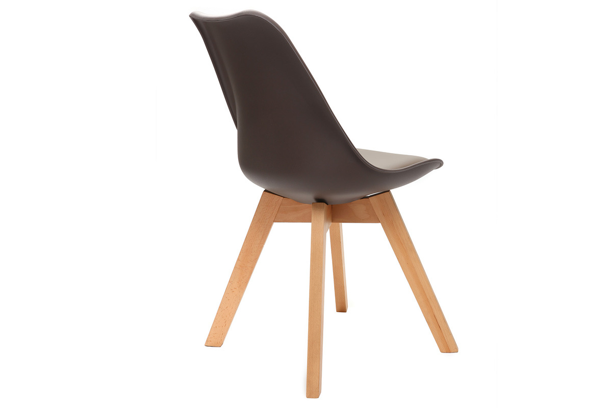 Design-Stuhl Holzbeine Schokobraun 2er-Set PAULINE