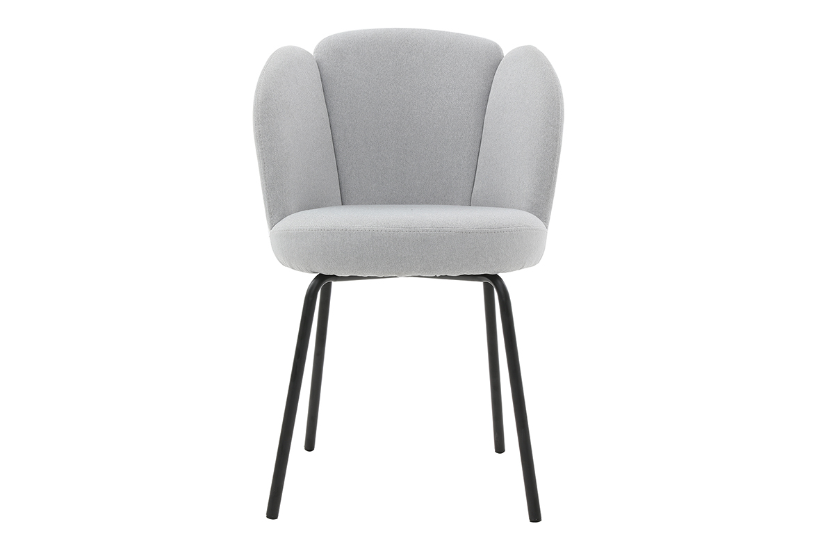Design-Stuhl in hellgrauem Samt FLOS