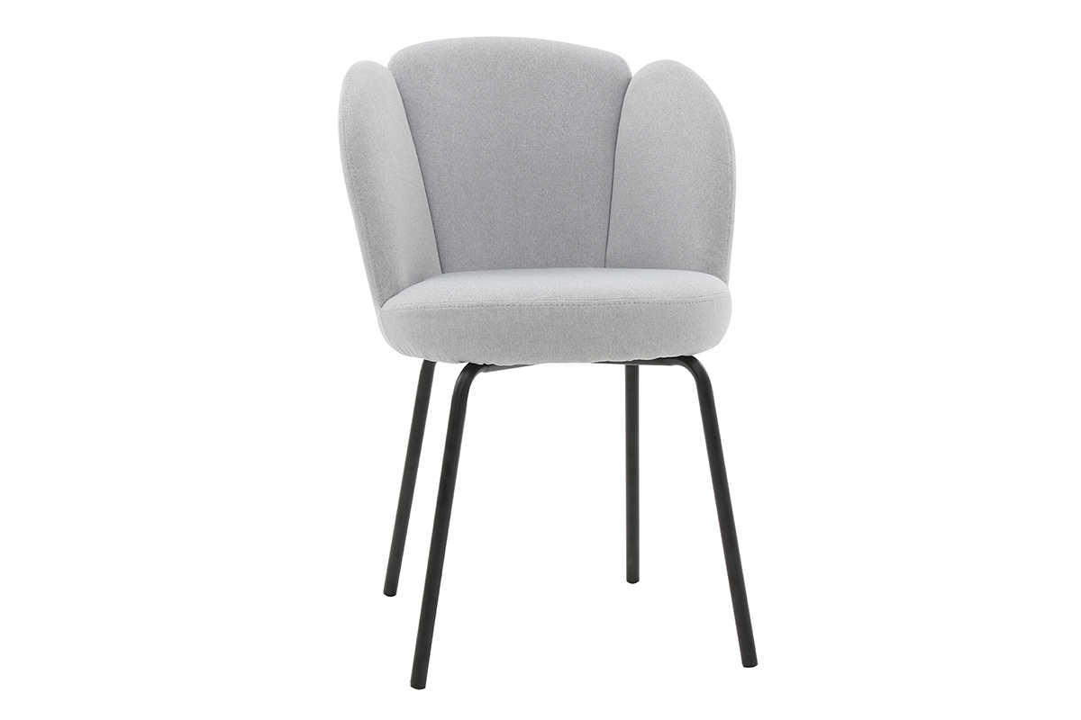 Design-Stuhl in hellgrauem Samt FLOS