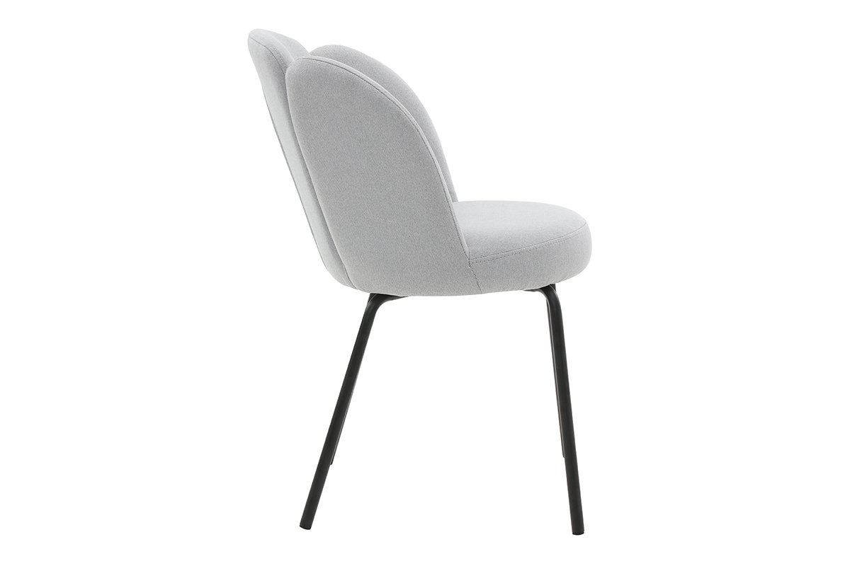 Design-Stuhl in hellgrauem Samt FLOS