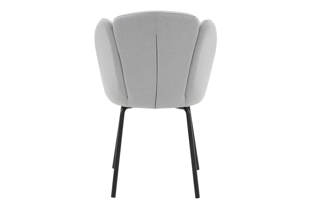 Design-Stuhl in hellgrauem Samt FLOS