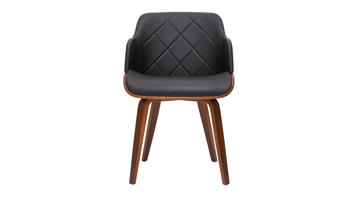 Design-Stuhl in Schwarz und Walnuss LUCIEN