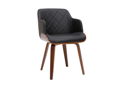 Design-Stuhl in Schwarz und Walnuss LUCIEN
