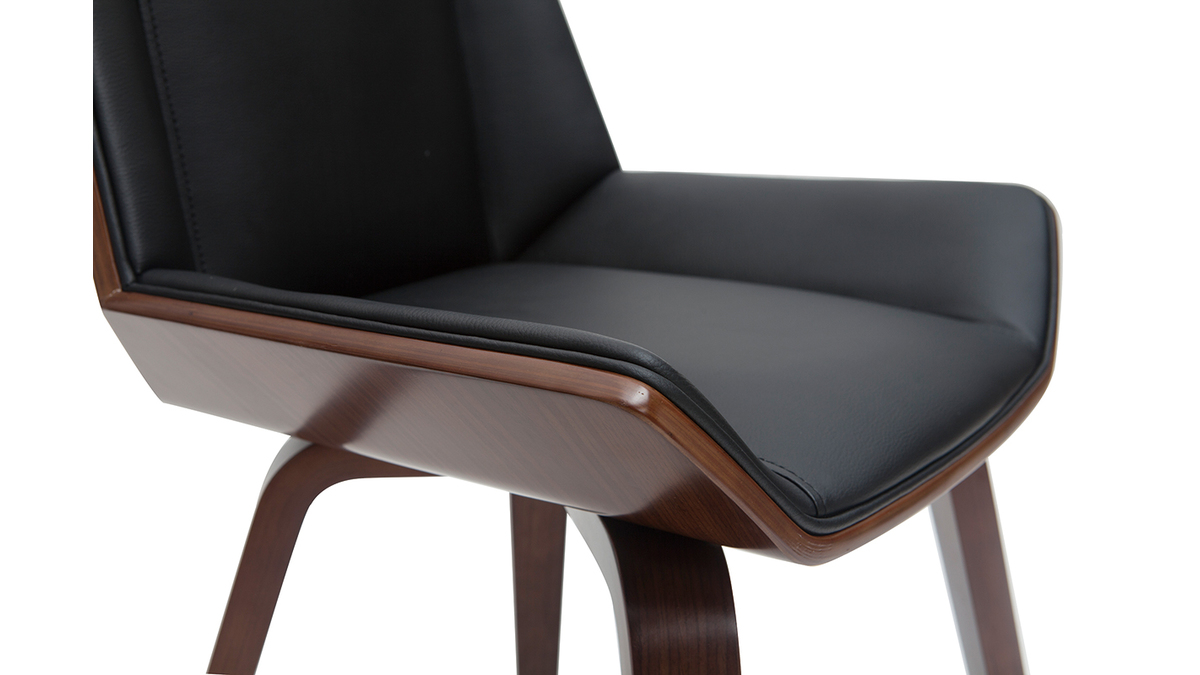 Design-Stuhl MELKIOR aus schwarzem und dunklem Holz