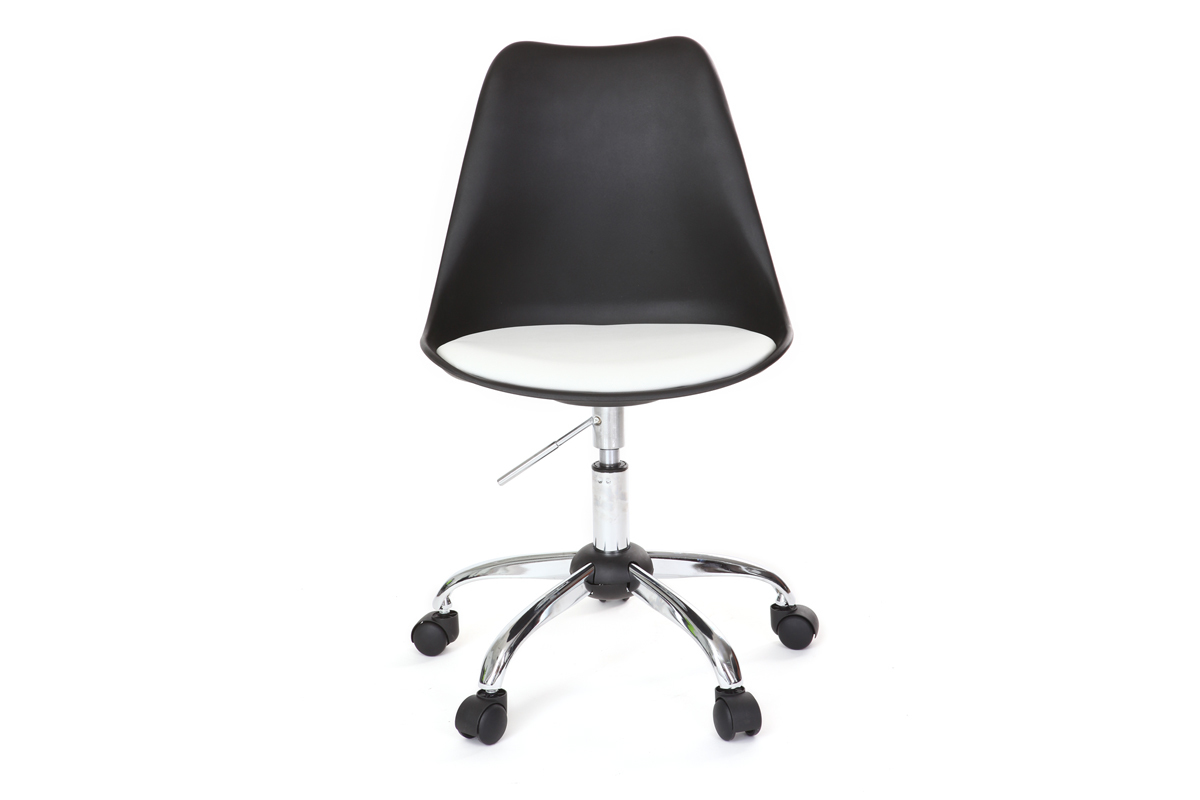 Design-Stuhl mit Rollen Schwarz NEW STEEVY